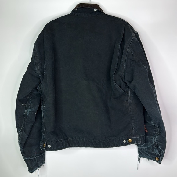 Carhartt J001 Black Detroit Blanket Lined Canvas Jacket 2013 Grunge Large - Picture 4 of 13